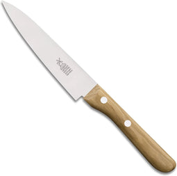 Robert Herder Universeelmes - Petty Omnivore - RVS - Middenspits - Lemmet 13 cm - Heft Olijfhout