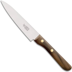 Robert Herder Universeelmes - Petty Omnivore - RVS - Middenspits - Lemmet 13 cm - Heft Walnotenhout
