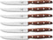 Robert Herder Windmühle Steakmes - RVS - Fijne Kartel - Lemmet 12.5 cm - Heft Pruimenhout - 6 Stuks