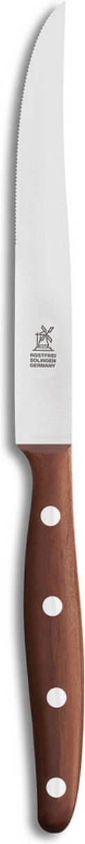 Robert Herder Windmühle Steakmes - RVS - Glad - Lemmet 12.5 cm - Heft Pruimenhout
