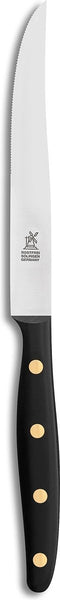 Robert Herder Windmühle Steakvork en Steakmes - RVS - Fijne Kartel - Lemmet 12.5 cm - Heft POM Zwart