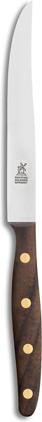 Robert Herder Windmühle Steakvork en Steakmes - RVS - Glad - Lemmet 12.5 cm - Heft Walnotenhout