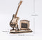 Robotime Electric Guitar TG605K - Houten 3D DIY bouwset electrische gitaar - Miniatuur - Bouwpakket - Knutselen