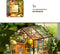 Robotime modelbouw Miniatuur bouwpakket Cathy's Flower House hout/papier/kunststof - 195mm hoog x 175mm breed x 175mm diep - met lampje