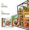 Robotime modelbouw Miniatuur bouwpakket Cathy's Flower House hout/papier/kunststof - 195mm hoog x 175mm breed x 175mm diep - met lampje