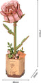 Robotime Pink Rose TW041 - Roze Roos - Knutselen - DIY - Houten bouwpakket - Volwassenen
