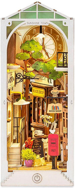 Robotime Sunshine Town | Houten Book Nook DIY-miniatuurhuis | TGB02 | Knutselen | Bouwpakket | Hobby | Boekensteun | Creatief