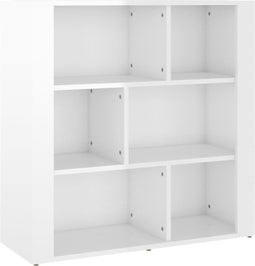 vidaXL - Dressoir - 80x30x80 - cm - bewerkt - hout - hoogglans - wit