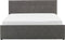 ROCHEFORT - Bed met opbergruimte - Grijs - 140 x 200 cm - Fluweel