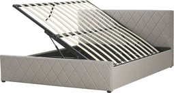 ROCHEFORT - Bed met opbergruimte - Grijs - 160 x 200 cm - Kunstleer