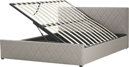 ROCHEFORT - Bed met opbergruimte - Grijs - 180 x 200 cm - Kunstleer