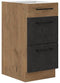 ROCK - Braadkast - 3 lades - 40 cm - Lancelot eik en matera grijs - CUISINIER