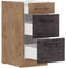 ROCK - Braadkast - 3 lades - 40 cm - Lancelot eik en matera grijs - CUISINIER
