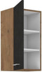 ROCK hoge kast - Melamine met lancelot eiken en matera grijs decor - 1 deur - L40 x H72 cm