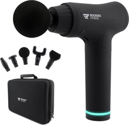 Rockerz Massage Gun - Massage gun professioneel - Massage pistool - 6 opzetstukken - 30 snelheden - Inclusief koffer - Krachtig - Draadloos