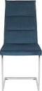 ROCKFORD - Eetkamerstoel - Blauw - Fluweel