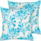 ROCKWEED - Sierkussen set van 2 - Wit/Blauw - 45 x 45 cm - Katoen