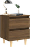 vidaXL - Nachtkastjes - 2 - st - met - houten - poten - 40x35x50 - cm - bruineikenkleur