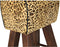 Kruk DKD Home Decor Zwart Hout Bruin Leer (43 x 35 x 75 cm)