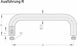Rohde VA-08.R100.31 Handgreep Voor cilinderschroeven Zilver (l x b x h) 108 x 8 x 35 mm 1 stuk(s)