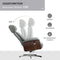 HOMCOM Relaxfauteuil - Verstelbare rugleuning 135° - Kunstleer - Lichtgrijs