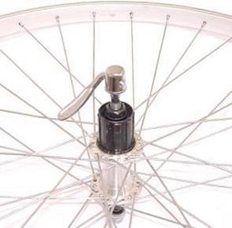 Roland achterwiel 28 uitval cass 8v Alu AS26 zilver zink spk