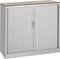 Roldeurkast 105x120x43cm bladkleur halifax eiken framekleur licht grijs (ral 7035)
