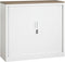 Roldeurkast 105x120x43cm bladkleur Halifax Eiken framekleur Wit (RAL9010)