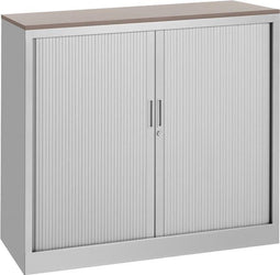Roldeurkast 105x120x43cm bladkleur Licht Eiken framekleur Licht grijs (Ral 7035)