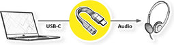 ROLINE Adapter USB Type C - 3,5mm Audio , 0,1 m