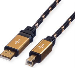 ROLINE GOLD USB 2.0 kabel, type A-B, 4,5 m