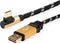 ROLINE GOLD USB 2.0 Kabel, USB A Male reversible - USB C 90° Male, 3 m