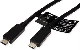 ROLINE USB 3.2 Gen 2 kabel, met PD (Power Delivery) 20V5A, Emark, C-C, M/M, zwart, 2 m