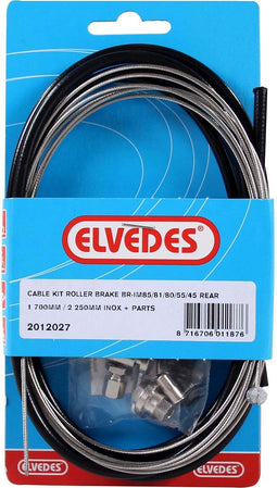 Rollerbrake kabelkit Elvedes BR-IM85/81/55/45 1700mm / 2250mm RVS - zwart (op kaart)