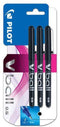 Rollerpen PILOT V-Ball grip V5 zwart 0.3mm blister à 3 stuks