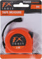 Rolmaat / meetlint oranje - 13 mm x 2 m - meetgereedschap - klusbenodigheden - met ophanglus, vergrendelknop en riemclip - lintmeters / meetlinten