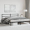 vidaXL - Bedframe - met - hoofdbord - metaal - zwart - 193x203 - cm