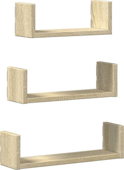 vidaXL - Wandschappen - 3 - st - bewerkt - hout - sonoma - eikenkleurig