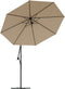 vidaXL - Zweefparasol - met - LED-verlichting - stalen - paal - 300 - cm - taupe