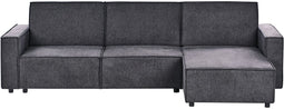 ROMEDAL - Hoekslaapbank - Grafietgrijs - Linkszijdig - Polyester