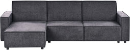 ROMEDAL - Hoekslaapbank - Grafietgrijs - Rechtszijdig - Polyester