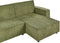 ROMEDAL - Hoekslaapbank - Groen - Linkszijdig - Polyester