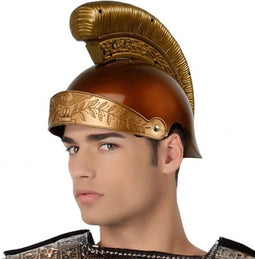 Romeinse verkleed helm - voor volwassenen - 60 cm - kunststof - verkleedhelm romeinen