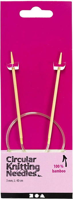 Rond breinaalden, afm 3, L: 40 cm, 1 stuk