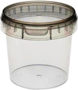 Rond PP combipakket Ø 133, H 118,6 mm: 1000 ml (containers en deksels) met garantie sluiting - elk 192 stuks