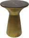 Ronde bijzettafel - ø40x50 - Zwart/goud - Marmer/ijzer