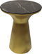 Ronde bijzettafel - ø40x50 - Zwart/goud - Marmer/ijzer