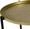 Ronde bijzettafel/plantenstandaard goud/zwart 50 cm - plantenhouder/plantentafel/oppottafel