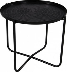 Ronde bijzettafel/plantenstandaard zwart 35 cm - plantenhouder/plantentafel/oppottafel