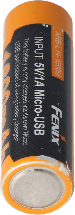 Ronde cel 14500, AA, Li-polymeer, 1,5 V, 1600 mAh, 2,4 Wh, met USB-oplaadpoort